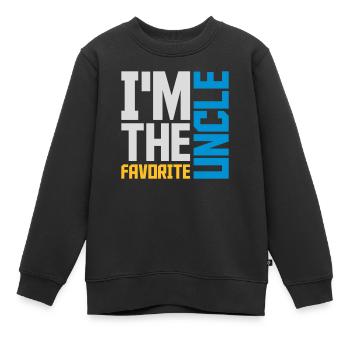 im the favorite uncle - Kinder Premium Organic Sweatshirt - Schwarz - Vorne - AI Model Kid Female (0cm)
