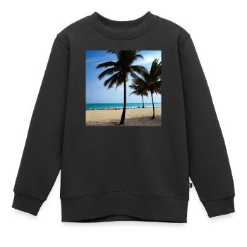 Es ist Zeit für einen Urlaubsstrand - Kinder Premium Organic Sweatshirt - Schwarz - Vorne - AI Model Kid Female (0cm)