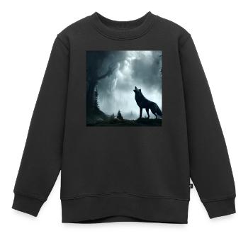 Roaring wolf - Kids Premium Organic Sweatshirt - black - Front - AI Model Kid Female (0cm)