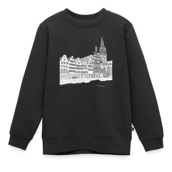 Münster Drawing - Kids Premium Organic Sweatshirt - black - Front - AI Model Kid Female (0cm)