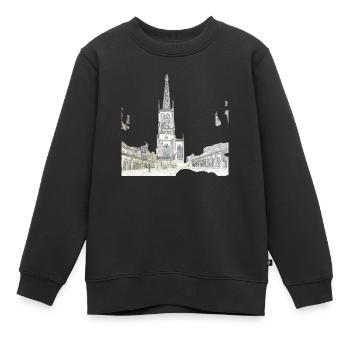 Münsteraner Prinzipalmarkt Zeichnung Markt - Kinder Premium Organic Sweatshirt - Schwarz - Vorne - AI Model Kid Female (0cm)