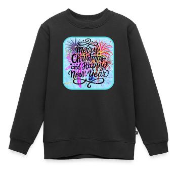 Frohes neues Jahr, buntes Thema. - Kinder Premium Organic Sweatshirt - Schwarz - Vorne - AI Model Kid Female (0cm)