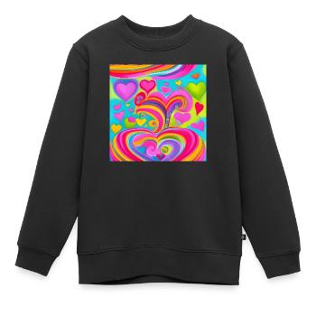 Amour coloré - Sweat Premium enfant bio - noir - Devant - AI Model Kid Female (0cm)