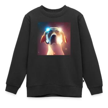 The Universe Dog - Kids Premium Organic Sweatshirt - black - Front - AI Model Kid Female (0cm)