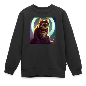 The Universe Cat - Kids Premium Organic Sweatshirt - black - Front - AI Model Kid Female (0cm)
