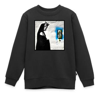 AI Generated Madonna Graffiti - Kinder Premium Organic Sweatshirt - Schwarz - Vorne - AI Model Kid Female (0cm)