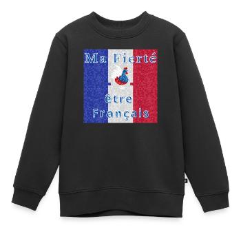Ma fierté être Français - Sweat Premium enfant bio - noir - Devant - AI Model Kid Female (0cm)