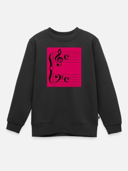 Musikalische Clefs - Kinder Premium Organic Sweatshirt - Schwarz