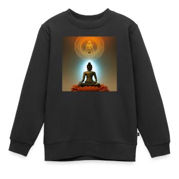 Statue de Bouddha - Sweat Premium enfant bio - noir - Devant - AI Model Kid Female (0cm)