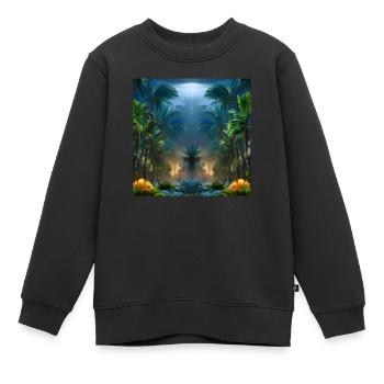 Exotisches magisches Land - Kinder Premium Organic Sweatshirt - Schwarz - Vorne - AI Model Kid Female (0cm)