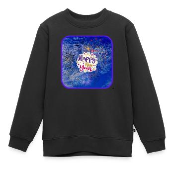 Frohes neues Jahr, buntes Thema. - Kinder Premium Organic Sweatshirt - Schwarz - Vorne - AI Model Kid Female (0cm)