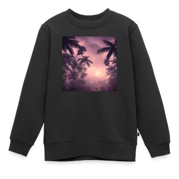 Abend zwischen Palmen - Kinder Premium Organic Sweatshirt - Schwarz - Vorne - AI Model Kid Female (0cm)