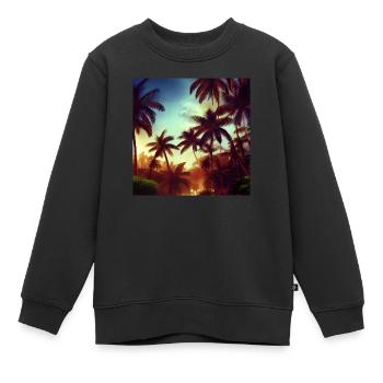Abend in der Dschungelkunst - Kinder Premium Organic Sweatshirt - Schwarz - Vorne - AI Model Kid Female (0cm)