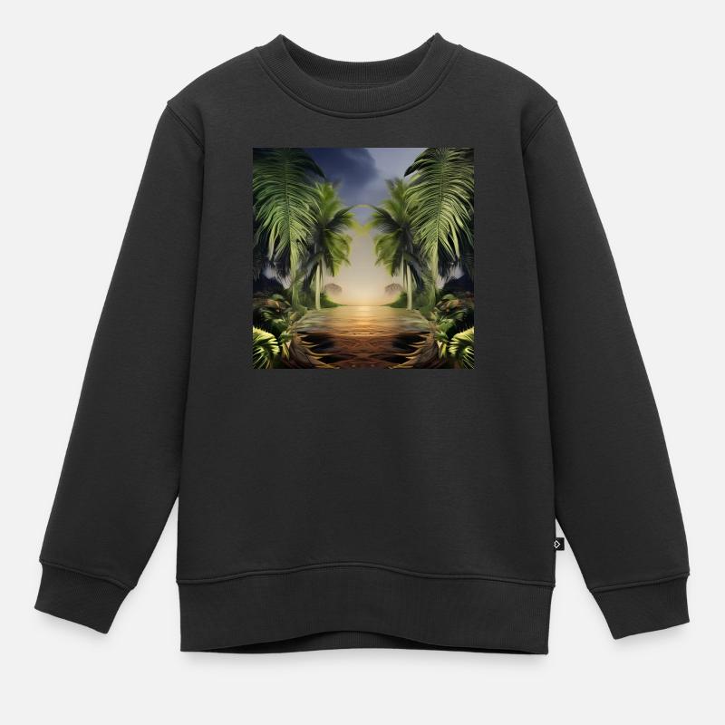 Œuvres d’art de la jungle - Sweat Premium enfant bio - noir