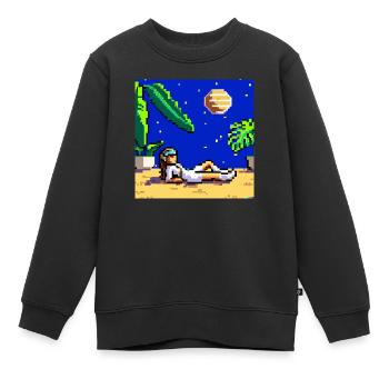 Astronaut faulenzen in einem tropischen Resort im Weltraum - Kinder Premium Organic Sweatshirt - Schwarz - Vorne - AI Model Kid Female (0cm)