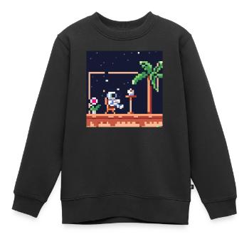 Astronaut faulenzen in einem tropischen Resort - Kinder Premium Organic Sweatshirt - Schwarz - Vorne - AI Model Kid Female (0cm)