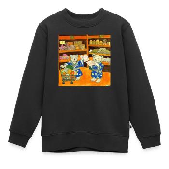 Teddybären kaufen Lebensmittel in Japan ukiyo - Kinder Premium Organic Sweatshirt - Schwarz - Vorne - AI Model Kid Female (0cm)