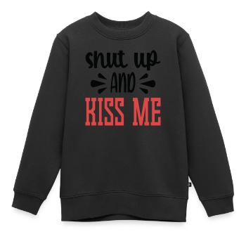 Shut Up and Kiss me - Kinder Premium Organic Sweatshirt - Schwarz - Vorne - AI Model Kid Female (0cm)