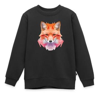 Abstrakter Polygon Fuchs - Kinder Premium Organic Sweatshirt - Schwarz - Vorne - AI Model Kid Female (0cm)