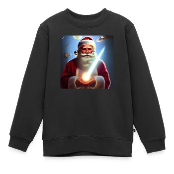 Père Noël Père Noël Noël - Sweat Premium enfant bio - noir - Devant - AI Model Kid Female (0cm)