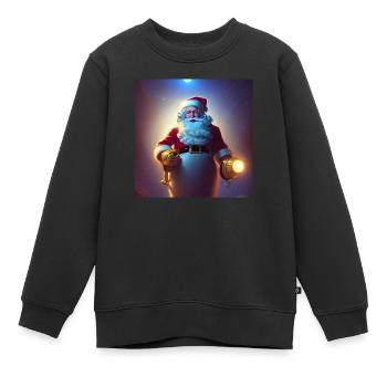 Père Noël Père Noël Noël - Sweat Premium enfant bio - noir - Devant - AI Model Kid Female (0cm)