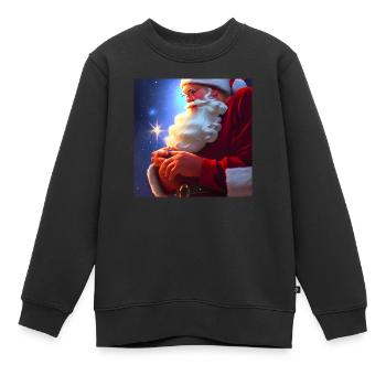Père Noël Père Noël Noël - Sweat Premium enfant bio - noir - Devant - AI Model Kid Female (0cm)