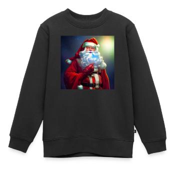 Père Noël Père Noël Noël - Sweat Premium enfant bio - noir - Devant - AI Model Kid Female (0cm)