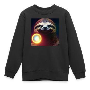 Faultier Sloth Chill Faul Tiere - Kinder Premium Organic Sweatshirt - Schwarz - Vorne - AI Model Kid Female (0cm)