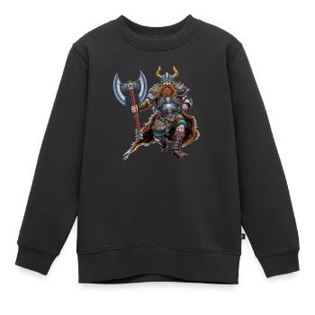Wikinger ziehen in die Schlacht - Kinder Premium Organic Sweatshirt - Schwarz - Vorne - AI Model Kid Female (0cm)