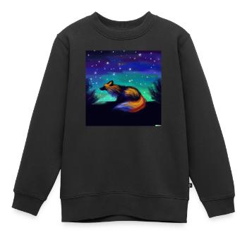Foxy rêveur - Sweat Premium enfant bio - noir - Devant - AI Model Kid Female (0cm)