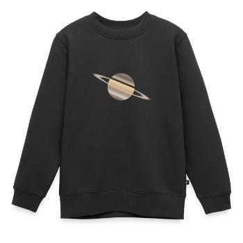 La planète Saturne avec des anneaux - Sweat Premium enfant bio - noir - Devant - AI Model Kid Female (0cm)
