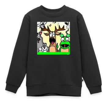 Crazy Amimals - Kinder Premium Organic Sweatshirt - Schwarz - Vorne - AI Model Kid Female (0cm)