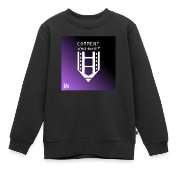 Comment c'est écrit - Rémi2D Podcast - Sweat Premium enfant bio - noir - Devant - AI Model Kid Female (0cm)