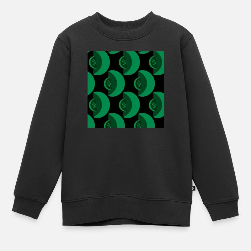 Champignon vert - Sweat Premium enfant bio - noir
