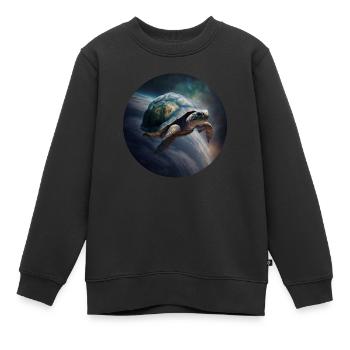 Mutter Erde schwebt langsam durch das Universum - Kinder Premium Organic Sweatshirt - Schwarz - Vorne - AI Model Kid Female (0cm)