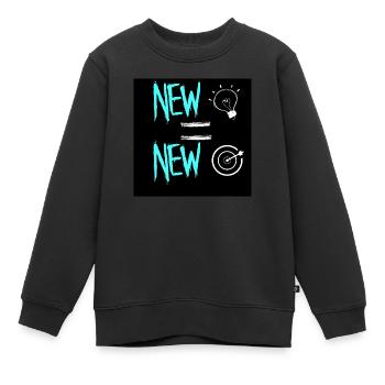 NEW IDEA= NEW OBJECTIF - Sweat Premium enfant bio - noir - Devant - AI Model Kid Female (0cm)