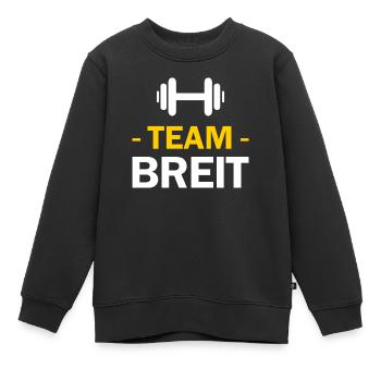 team breit - gymedition - Kinder Premium Organic Sweatshirt - Schwarz - Vorne - AI Model Kid Female (0cm)