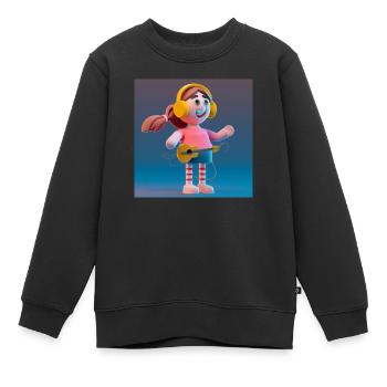 ILLUSTRATION MUSICALE AMUSANTE 1 - Sweat Premium enfant bio - noir - Devant - AI Model Kid Female (0cm)
