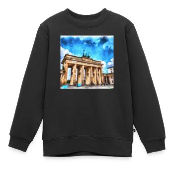 Das Brandenburger Tor in Berlin - Kinder Premium Organic Sweatshirt - Schwarz - Vorne - AI Model Kid Female (0cm)