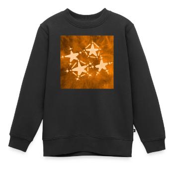4 ÉTOILES ORANGE - Sweat Premium enfant bio - noir - Devant - AI Model Kid Female (0cm)