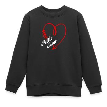 petite sœur cœur - Sweat Premium enfant bio - noir - Devant - AI Model Kid Female (0cm)