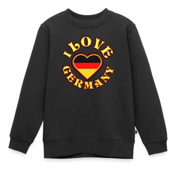 I love Germany, Deutsche Flagge, Schwarz-Rot-Gold - Kinder Premium Organic Sweatshirt - Schwarz - Vorne - AI Model Kid Female (0cm)