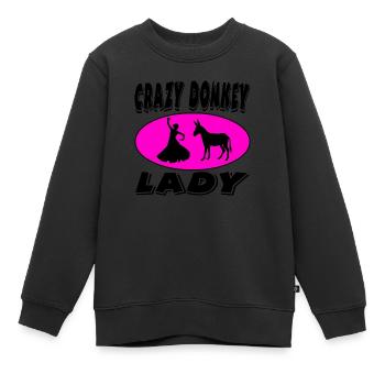 Esel - Kinder Premium Organic Sweatshirt - Schwarz - Vorne - AI Model Kid Female (0cm)