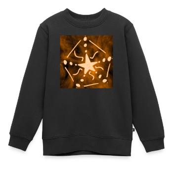 ORANGE STERN - Kinder Premium Organic Sweatshirt - Schwarz - Vorne - AI Model Kid Female (0cm)