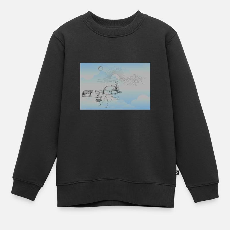 Nature - Kinder Premium Organic Sweatshirt - Schwarz
