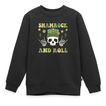 Shamrock and Roll - Kinder Premium Organic Sweatshirt - Schwarz - Vorne - AI Model Kid Female (0cm)