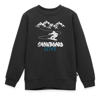 Snowboard Snowboarding Shirt - Board Love Vintage - Kinder Premium Organic Sweatshirt - Schwarz - Vorne - AI Model Kid Female (0cm)