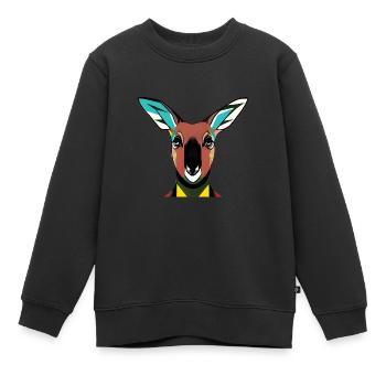 Kangaroo Australien - Kinder Premium Organic Sweatshirt - Schwarz - Vorne - AI Model Kid Female (0cm)