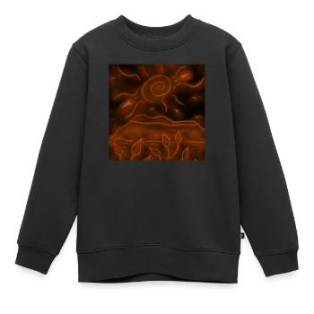 PAYSAGE NOCTURNE ORANGE - Sweat Premium enfant bio - noir - Devant - AI Model Kid Female (0cm)