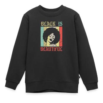 Le Black is Beautiful Black History Mois - Sweat Premium enfant bio - noir - Devant - AI Model Kid Female (0cm)